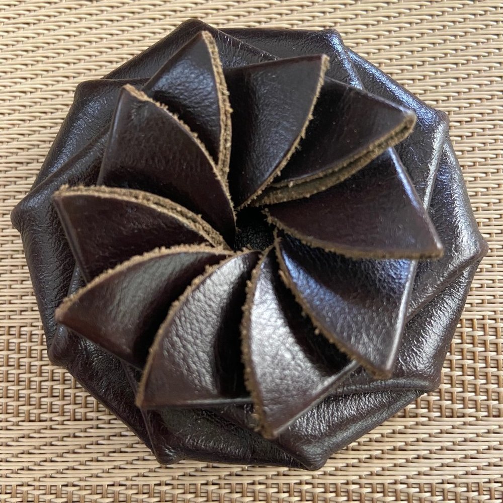 Vintage Leather Origami Coin Purse